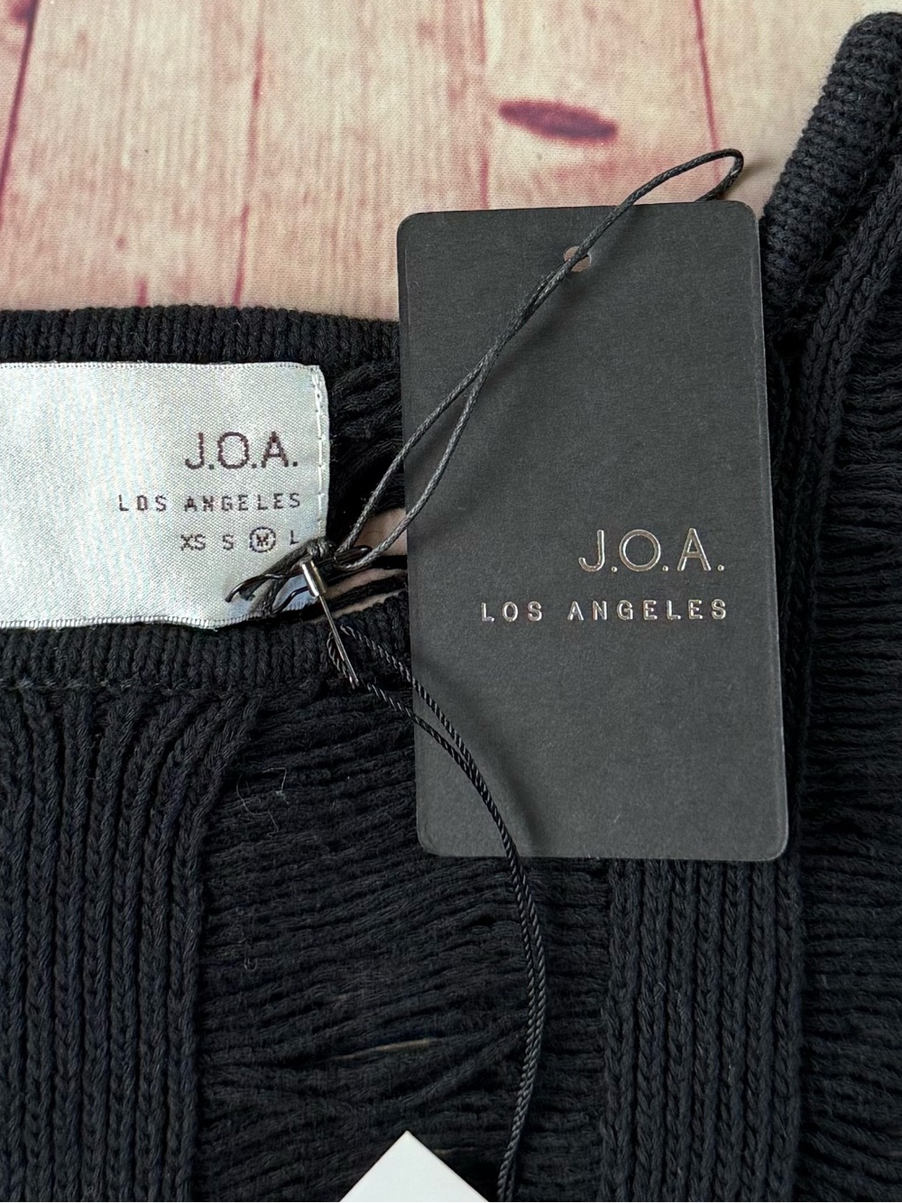 💵NWT J.O.A. Black Shredded -Textured Oversized Women's Sweater Size Medium - Picture 3 of 8